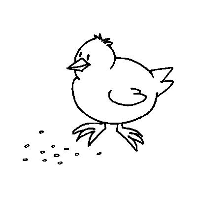 Easter chick - coloring page