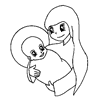 Maria with Jesus Coloring Page
